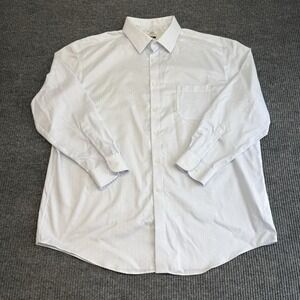 Joseph Abboud Classic Fit Dress Shirt 18.5 34/35 Blue White Egyptian Cotton